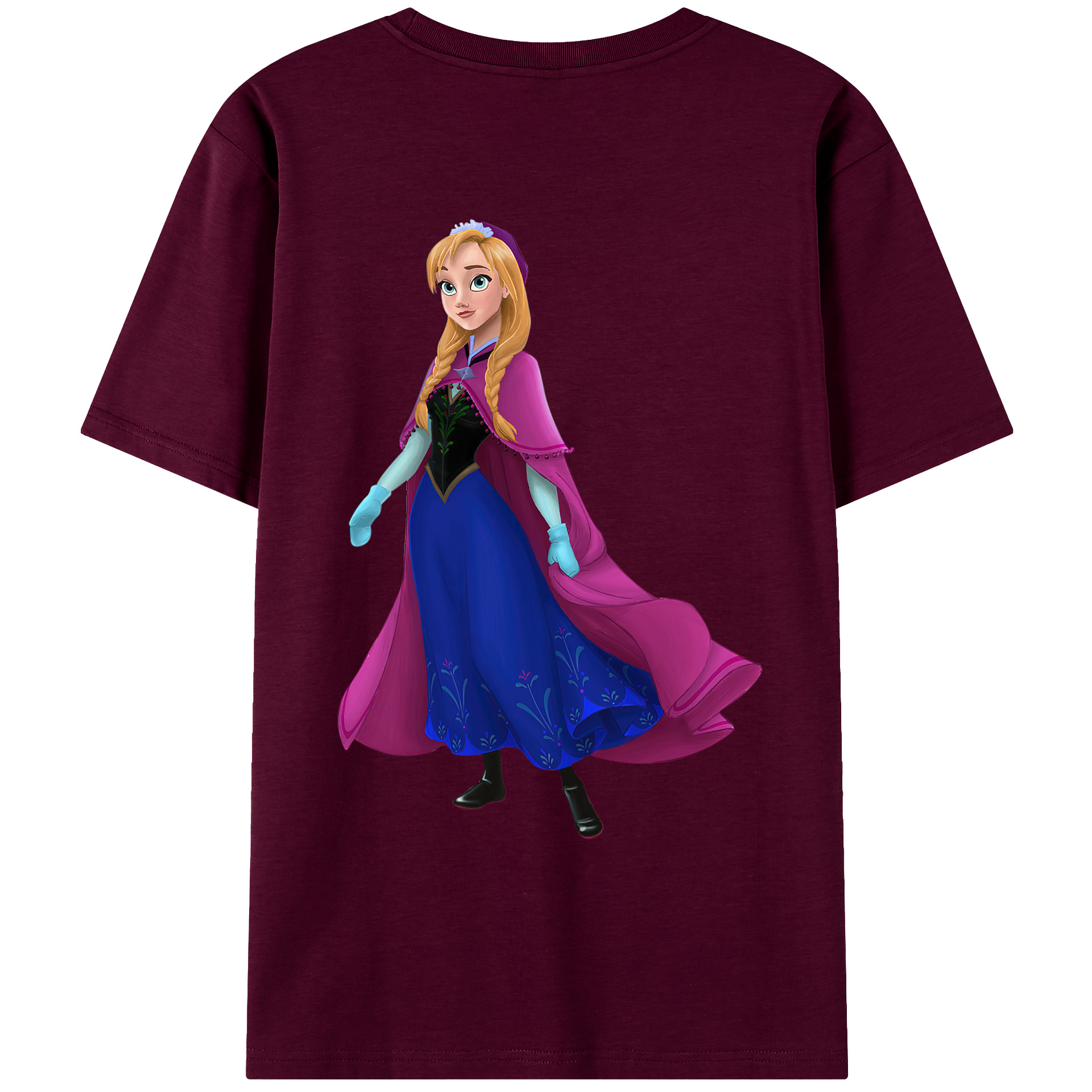 （画像用） アナと雪の女王 アンナ エルサ Frozen Anna Elsa レディース半袖Tシャツ(バックプリント)